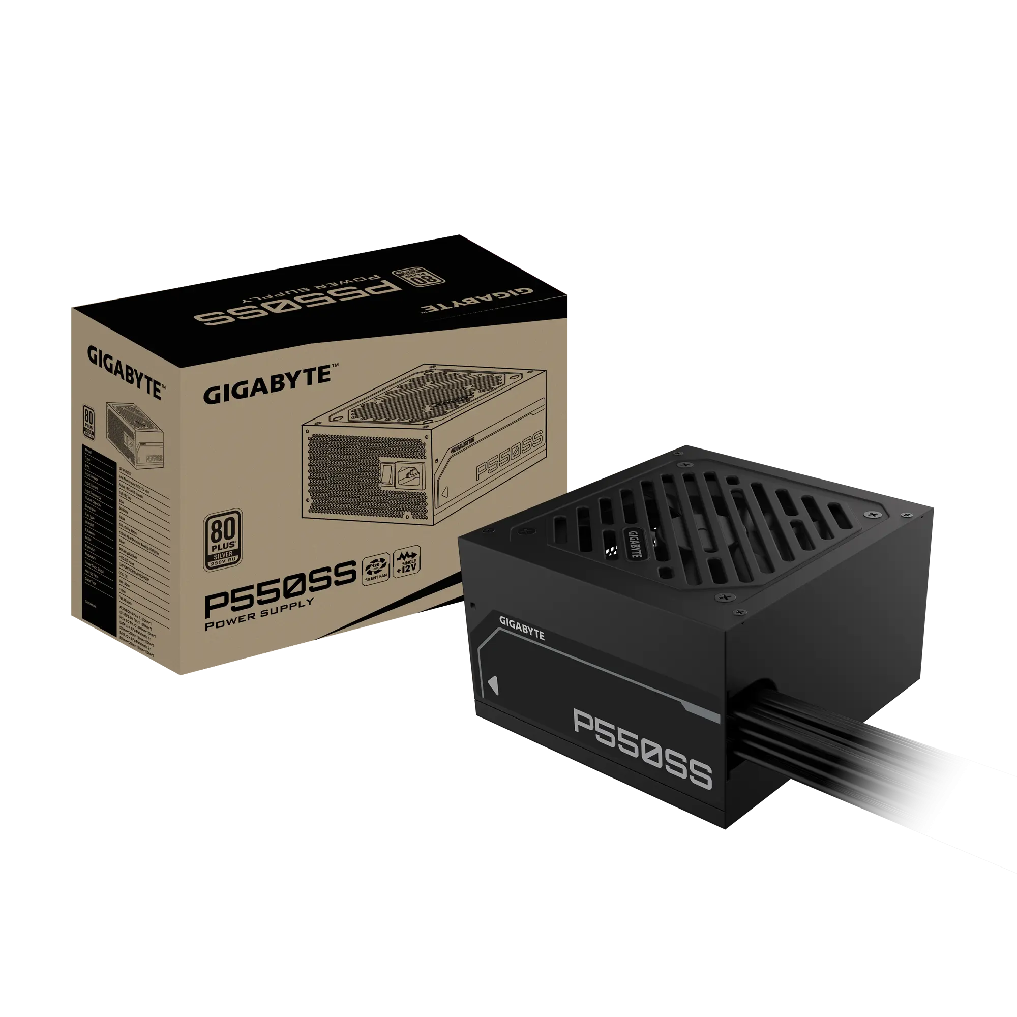 Gigabyte P550SS ATX 3.0 Silver 550 Watt 80 Plus Power Supply